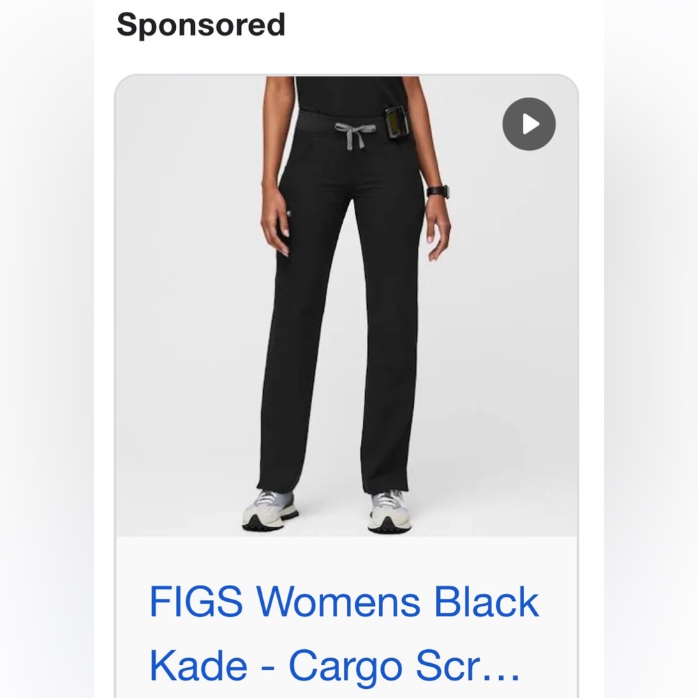Black Kade cargo scrub pants